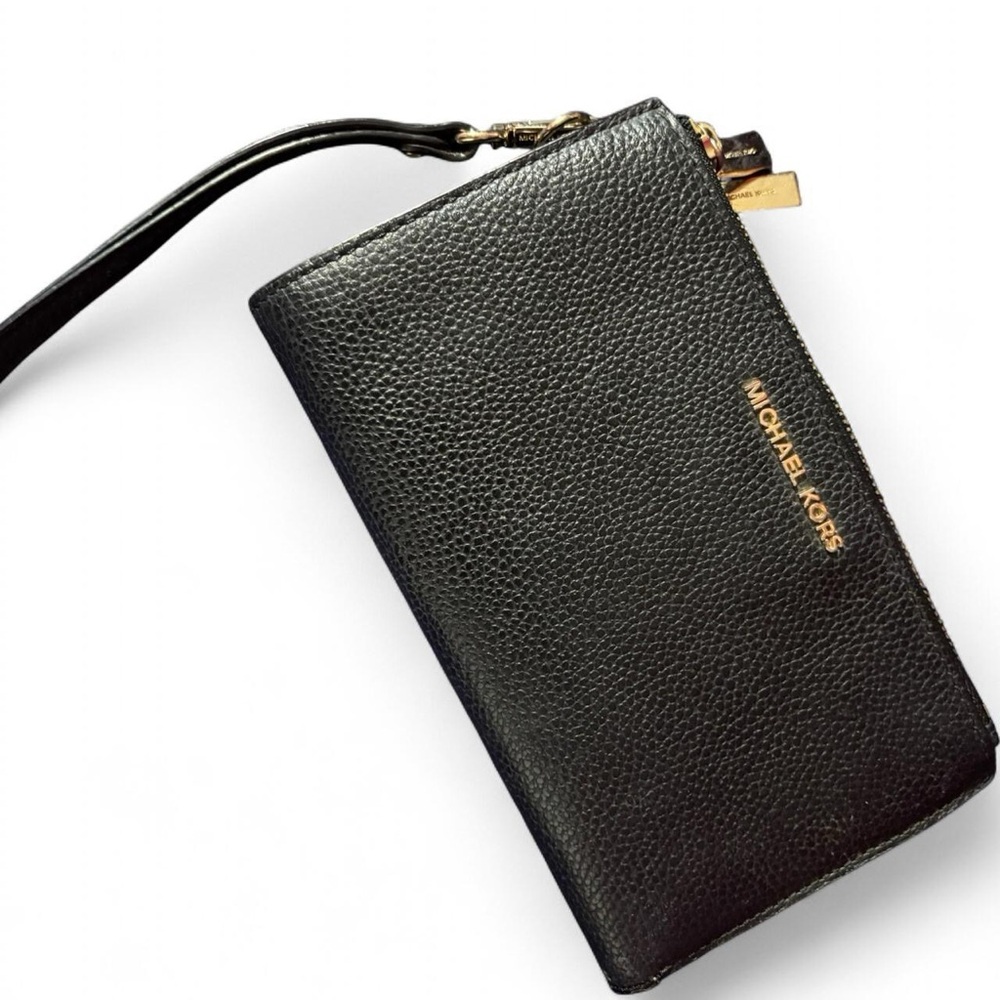 Michael Kors Black Textured Wristlet